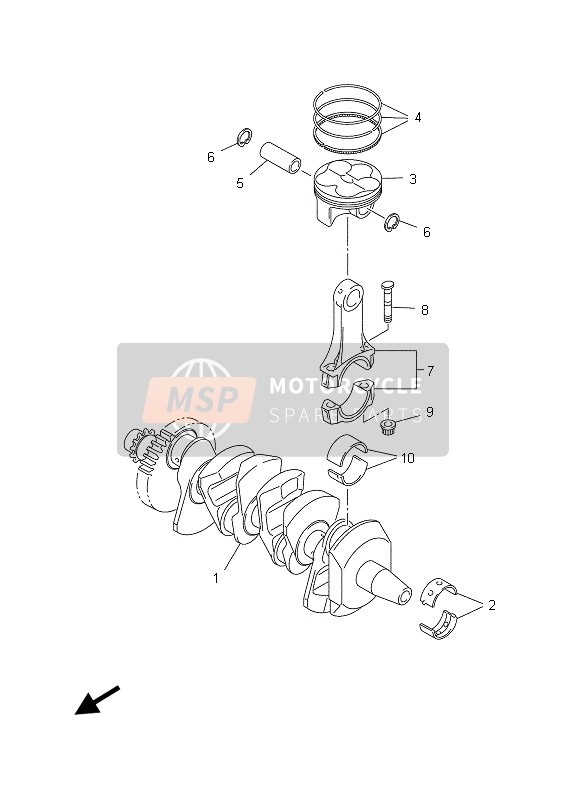 Yamaha YZF-R7 1999 Vilebrequin & Piston pour un 1999 Yamaha YZF-R7