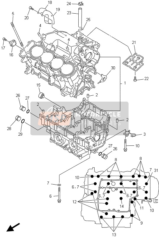 901161061900, Stehbolzen, Yamaha, 1