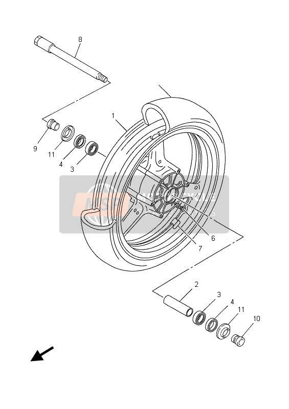 Yamaha YZF-R7 1999 Front Wheel for a 1999 Yamaha YZF-R7