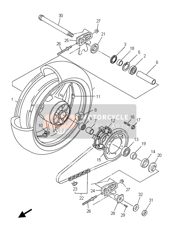 Roue arrière