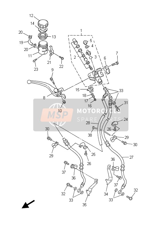 Yamaha YZF-R7 1999 HAUPTZYLINDER VORNE für ein 1999 Yamaha YZF-R7