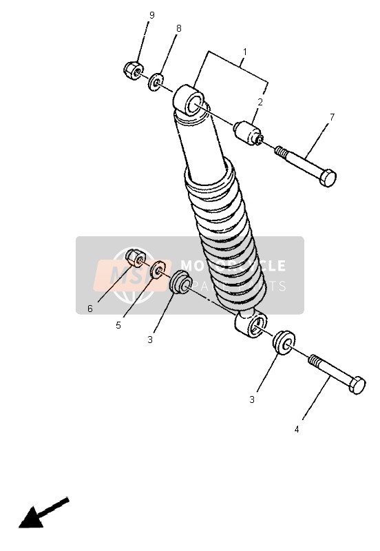 Yamaha DT125R 1995 Suspensión trasera para un 1995 Yamaha DT125R