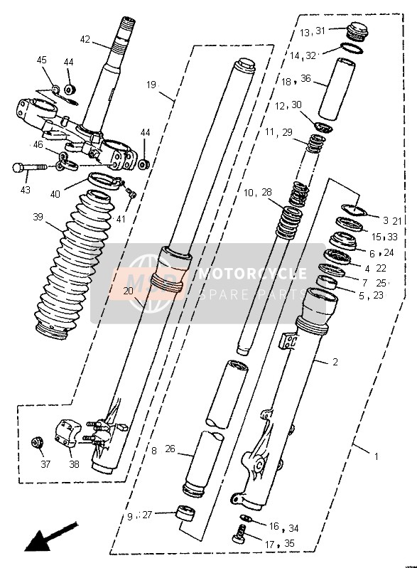 1D0231361000, Tube, Outer (Right), Yamaha, 1