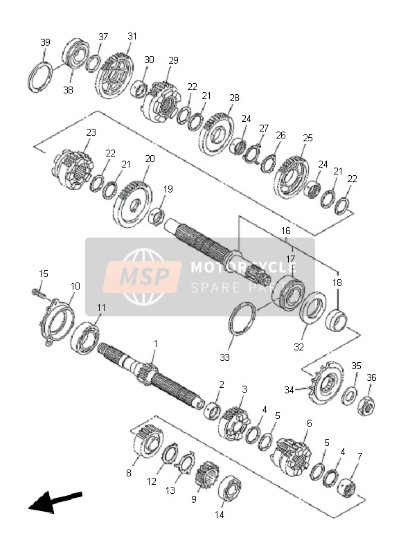 Yamaha YZF-R1 2011 Transmission for a 2011 Yamaha YZF-R1