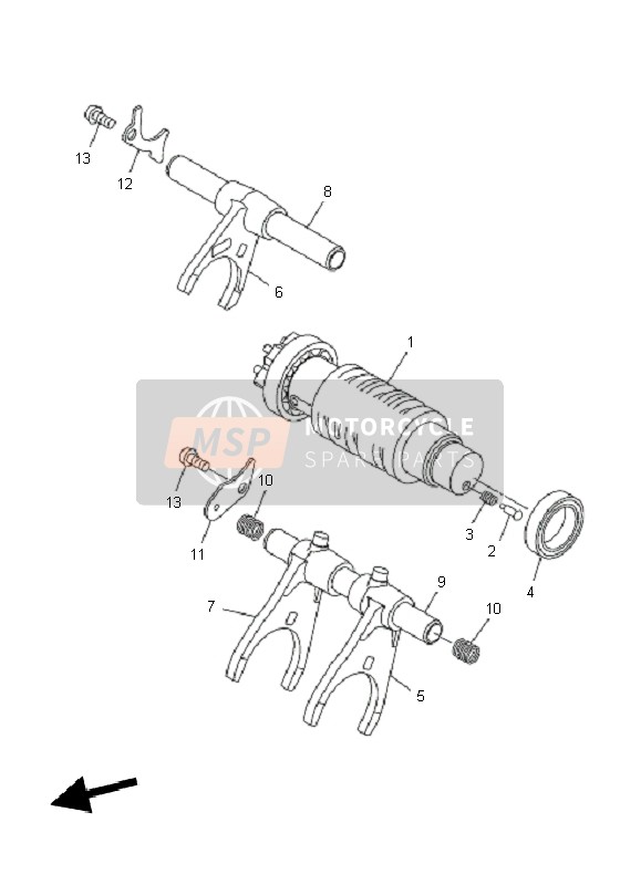 Yamaha YZF-R1 2011 Shift Cam & Fork for a 2011 Yamaha YZF-R1