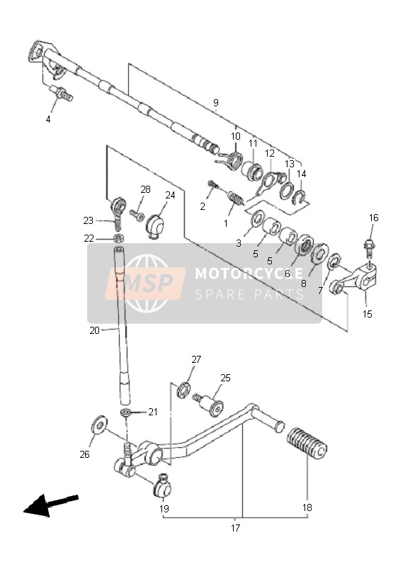 Yamaha YZF-R1 2011 Shift Shaft for a 2011 Yamaha YZF-R1