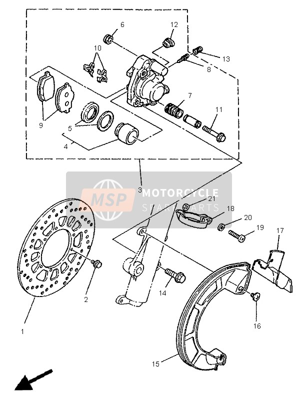 Yamaha DT125R 1995 Front Brake Caliper for a 1995 Yamaha DT125R