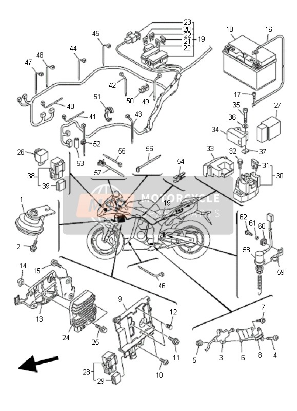 Yamaha YZF-R1 2011 Electrical 2 for a 2011 Yamaha YZF-R1