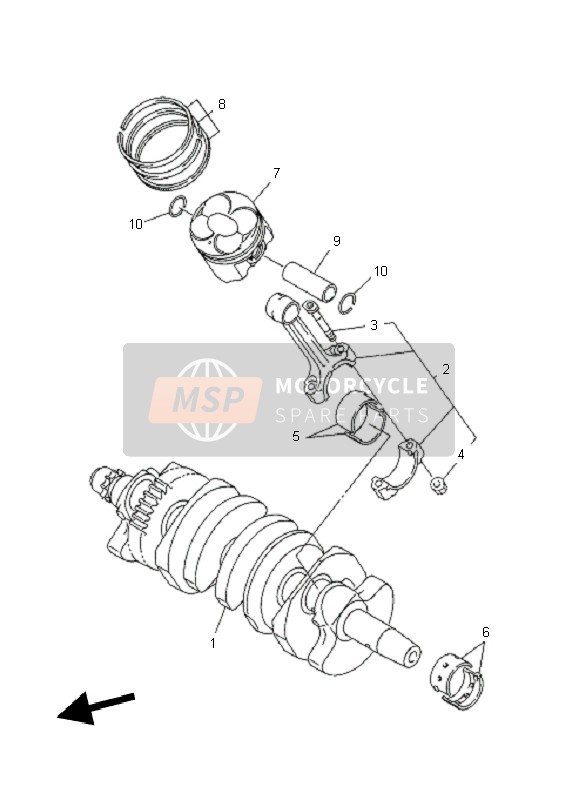 Yamaha YZF-R6 2011 Crankshaft & Piston for a 2011 Yamaha YZF-R6