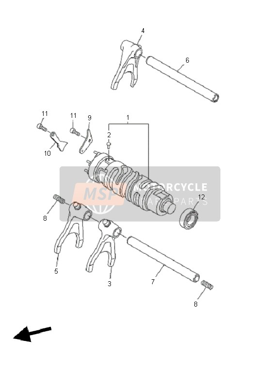 Yamaha YZF-R6 2011 Shift Cam & Fork for a 2011 Yamaha YZF-R6