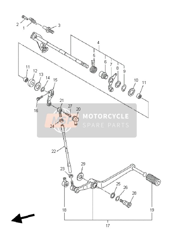 Yamaha YZF-R6 2011 Shift Shaft for a 2011 Yamaha YZF-R6