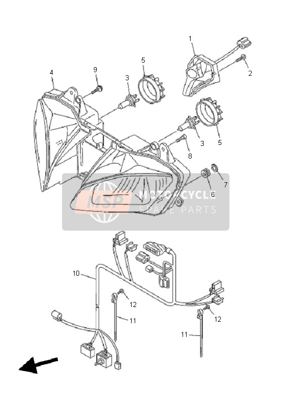 Yamaha YZF-R6 2011 SCHEINWERFER für ein 2011 Yamaha YZF-R6