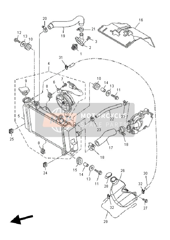 5D7E240A1000, Radiateur Complet, Yamaha, 0