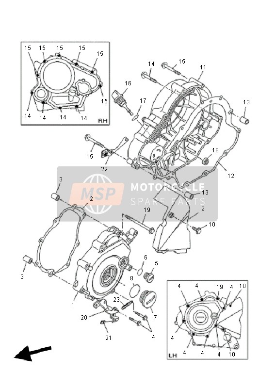 Yamaha YZF-R125 2011 KURBELGEHÄUSEABDECKUNG 1 für ein 2011 Yamaha YZF-R125