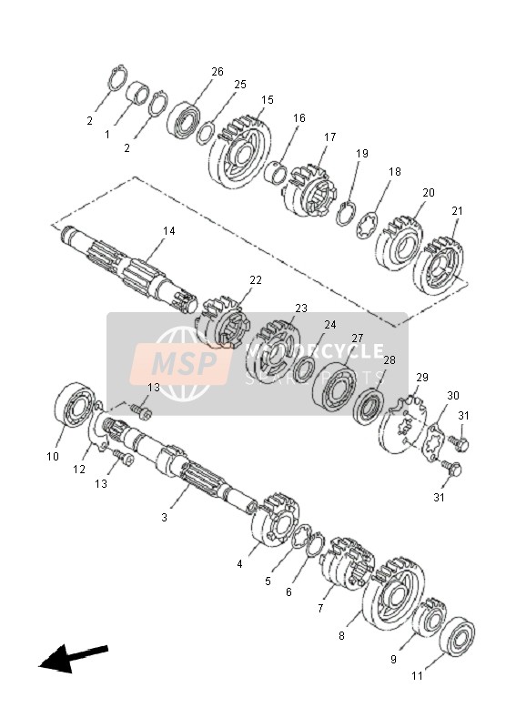 Yamaha YZF-R125 2011 Transmission for a 2011 Yamaha YZF-R125