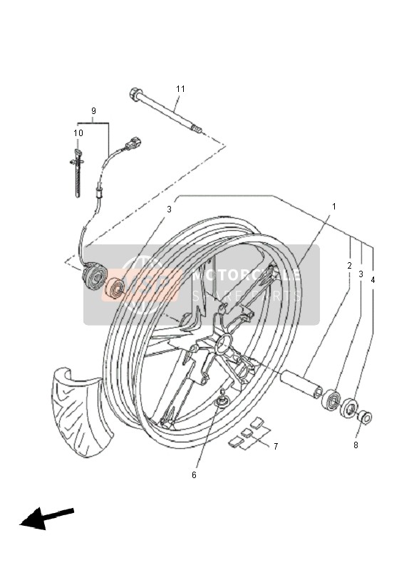 Yamaha YZF-R125 2011 Front Wheel for a 2011 Yamaha YZF-R125