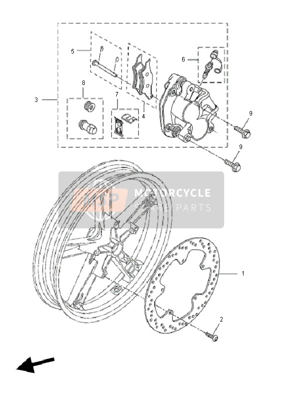 Yamaha YZF-R125 2011 BREMSSATTEL VORNE für ein 2011 Yamaha YZF-R125