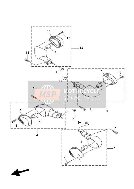 22BH33220000, Lens Flasher, Yamaha, 2