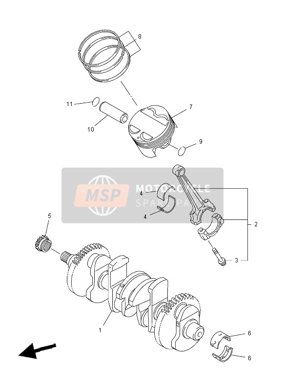 Yamaha FZ8-N 2012 Crankshaft & Piston for a 2012 Yamaha FZ8-N