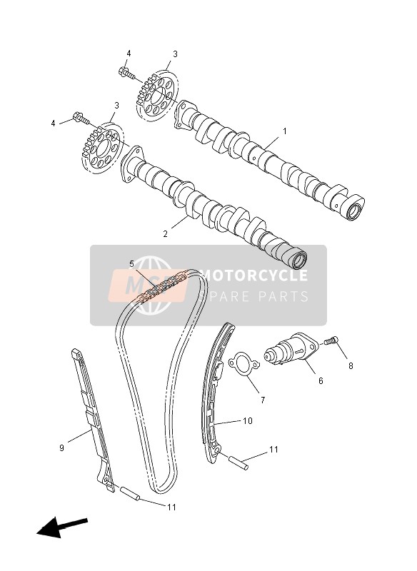 Yamaha FZ8-N 2012 Arbre À Cames & Chaîne pour un 2012 Yamaha FZ8-N