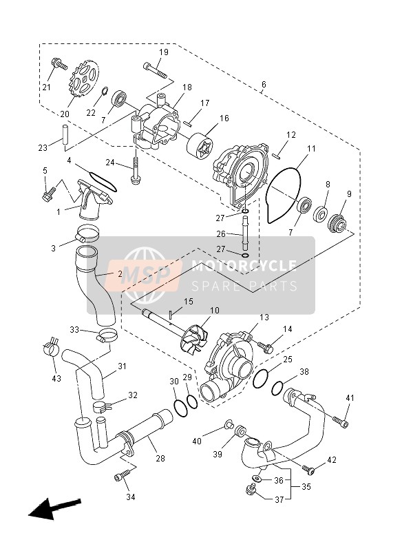 Yamaha FZ8-N 2012 WASSERPUMPE für ein 2012 Yamaha FZ8-N