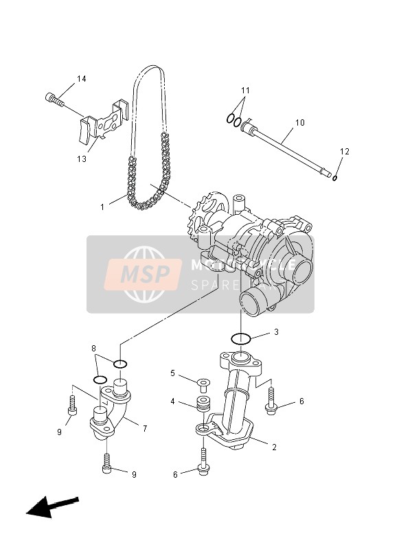 Yamaha FZ8-N 2012 Bomba de aceite para un 2012 Yamaha FZ8-N