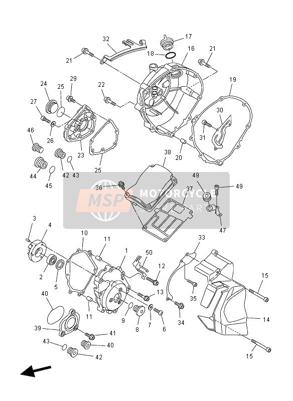 Yamaha FZ8-N 2012 KURBELGEHÄUSEABDECKUNG 1 für ein 2012 Yamaha FZ8-N