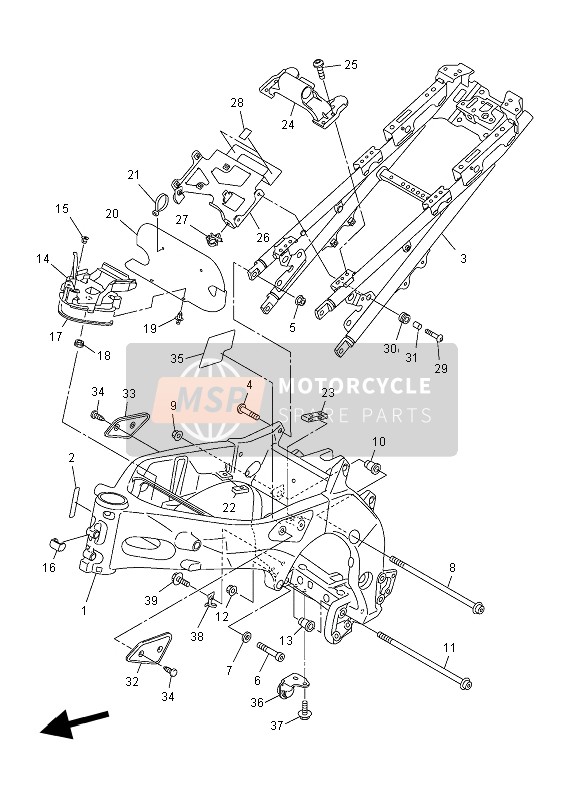 Yamaha FZ8-N 2012 Telaio per un 2012 Yamaha FZ8-N