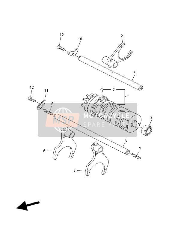 Yamaha FZ8-NA 2012 SCHALTWALZE & GABEL für ein 2012 Yamaha FZ8-NA