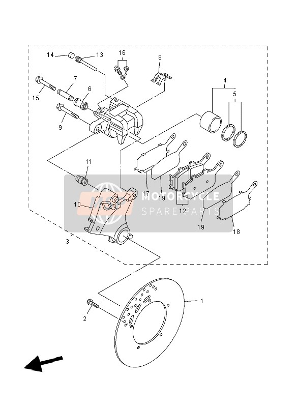 Yamaha FZ8-NA 2012 BREMSSATTEL HINTEN für ein 2012 Yamaha FZ8-NA