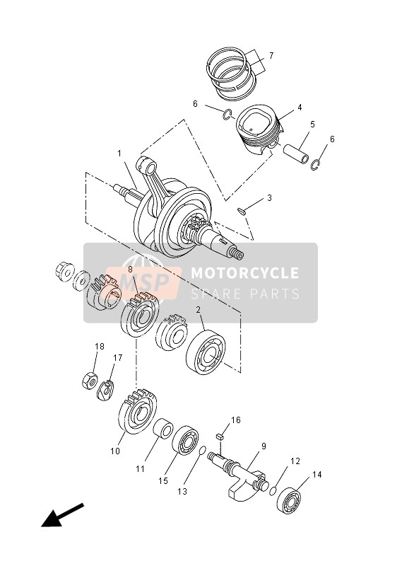 Yamaha YZF-R125 2012 KURBELWELLE & KOLBEN für ein 2012 Yamaha YZF-R125