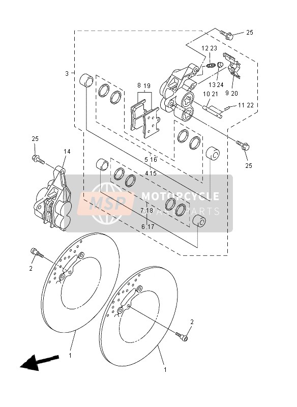 Yamaha FZ8-S 2012 BREMSSATTEL VORNE für ein 2012 Yamaha FZ8-S