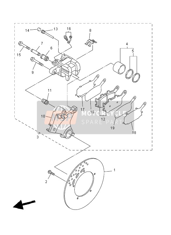 Yamaha FZ8-S 2012 BREMSSATTEL HINTEN für ein 2012 Yamaha FZ8-S