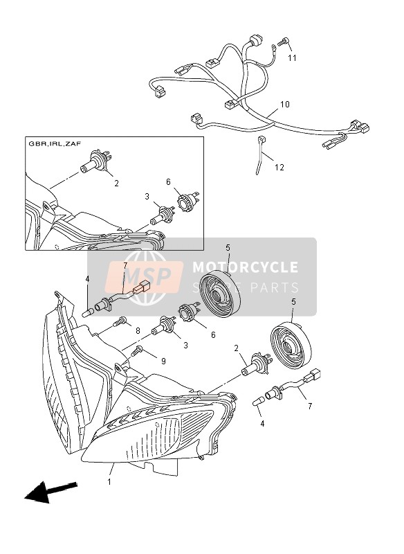 Yamaha FZ8-S 2012 Headlight for a 2012 Yamaha FZ8-S