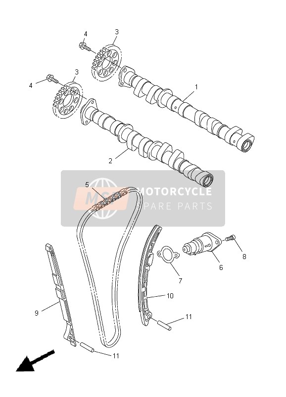 Yamaha FZ8-SA 2012 Arbre À Cames & Chaîne pour un 2012 Yamaha FZ8-SA