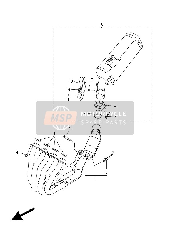 Yamaha FZ8-SA 2012 Échappement pour un 2012 Yamaha FZ8-SA