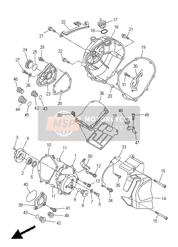 Yamaha FZ8-SA 2012 KURBELGEHÄUSEABDECKUNG 1 für ein 2012 Yamaha FZ8-SA