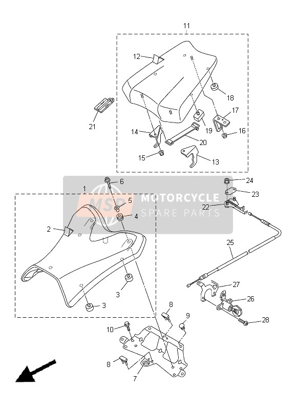 Yamaha FZ8-SA 2012 Posto A Sedere per un 2012 Yamaha FZ8-SA