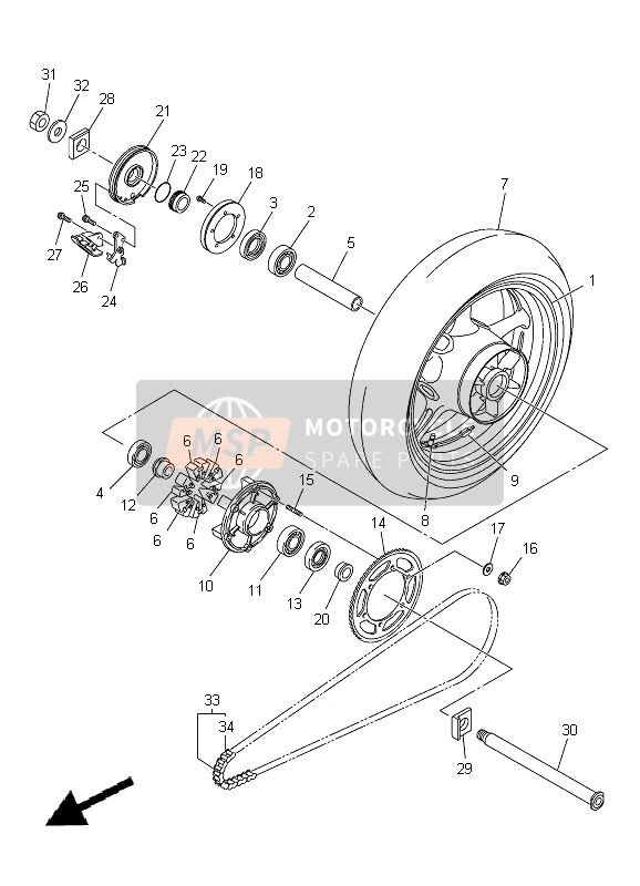 Yamaha FZ8-SA 2012 Rueda trasera para un 2012 Yamaha FZ8-SA