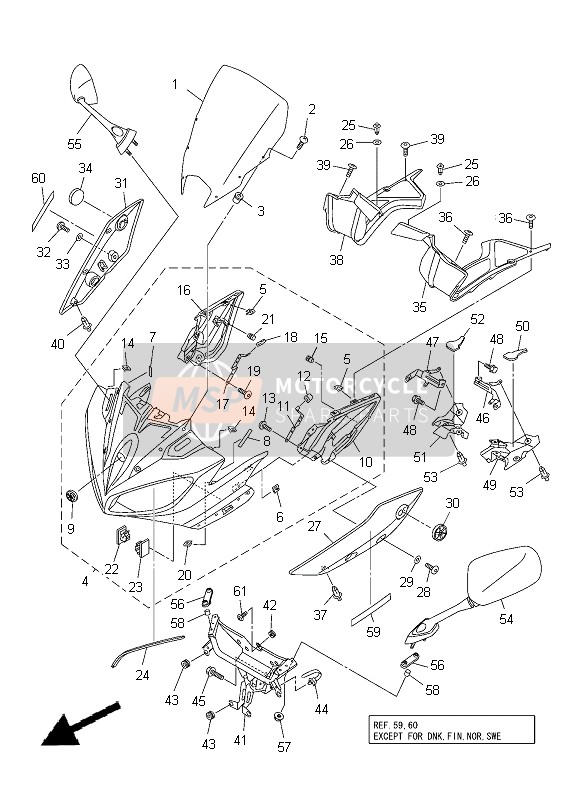 Yamaha FZ8-SA 2012 Capotage pour un 2012 Yamaha FZ8-SA