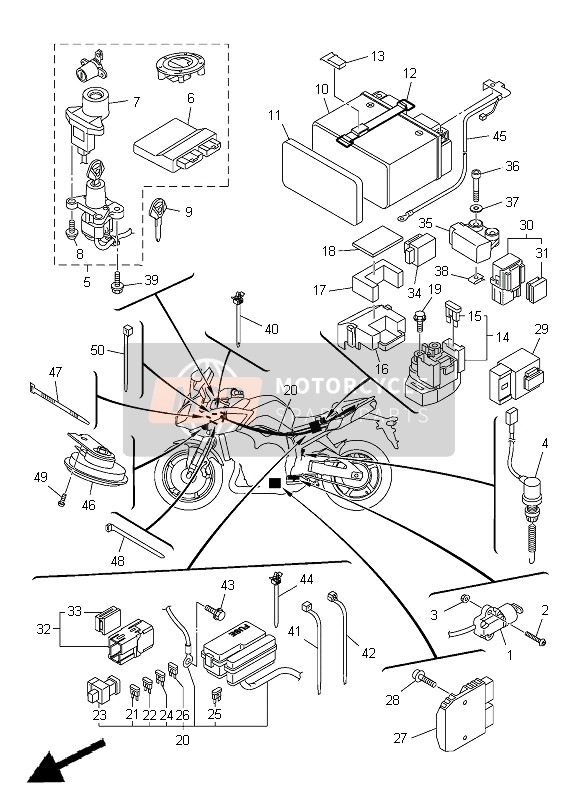 Yamaha FZ8-SA 2012 ELEKTRISCH 2 für ein 2012 Yamaha FZ8-SA