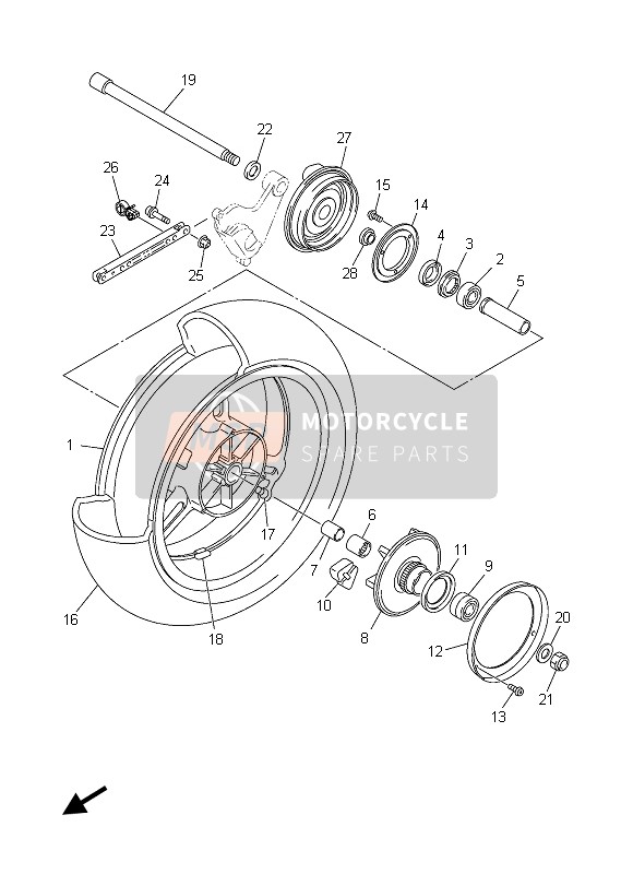 Yamaha FJR1300AS 2013 Rear Wheel for a 2013 Yamaha FJR1300AS