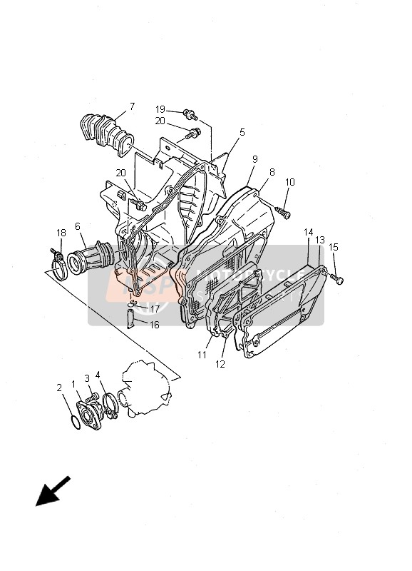 Yamaha TW125 2001 Intake for a 2001 Yamaha TW125