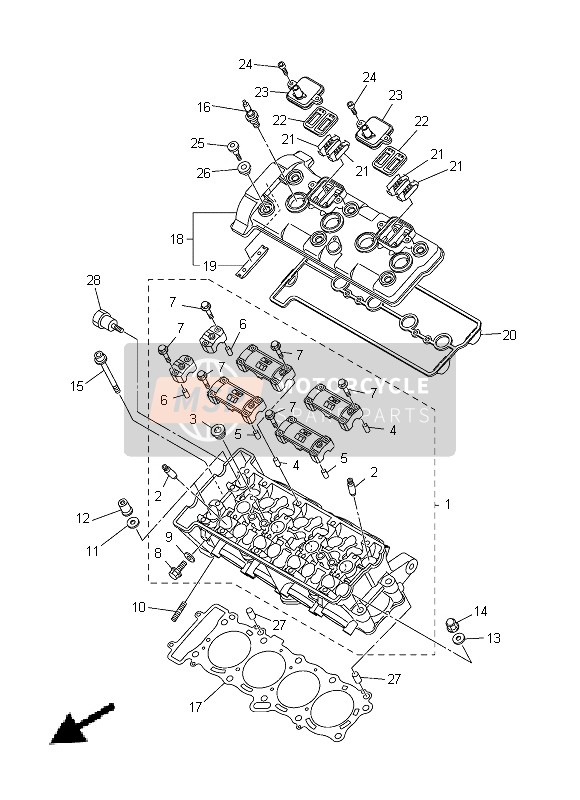 Yamaha FZ8-N 2013 Cylinder Head for a 2013 Yamaha FZ8-N