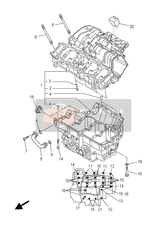 Yamaha FZ8-N 2013 KURBELGEHÄUSE für ein 2013 Yamaha FZ8-N