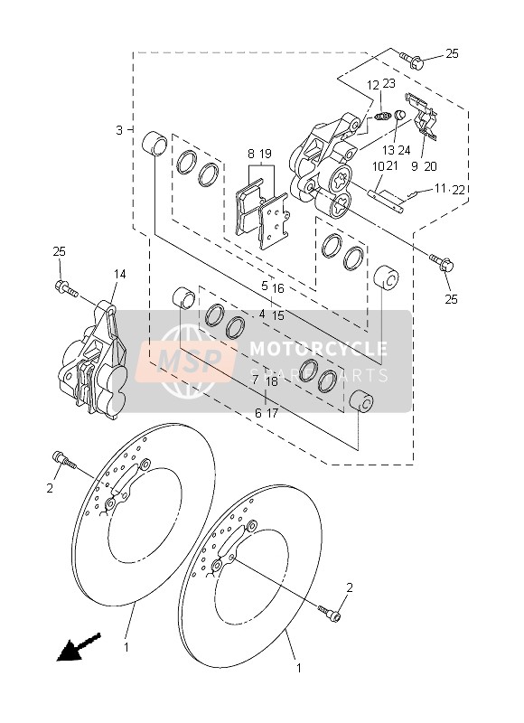 Yamaha FZ8-N 2013 Front Brake Caliper for a 2013 Yamaha FZ8-N