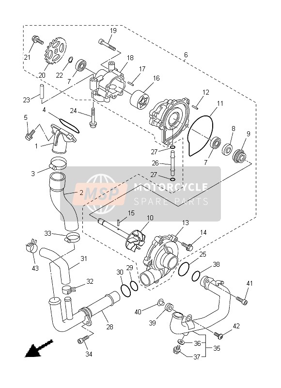 Yamaha FZ8-NA 2013 Bomba de agua para un 2013 Yamaha FZ8-NA