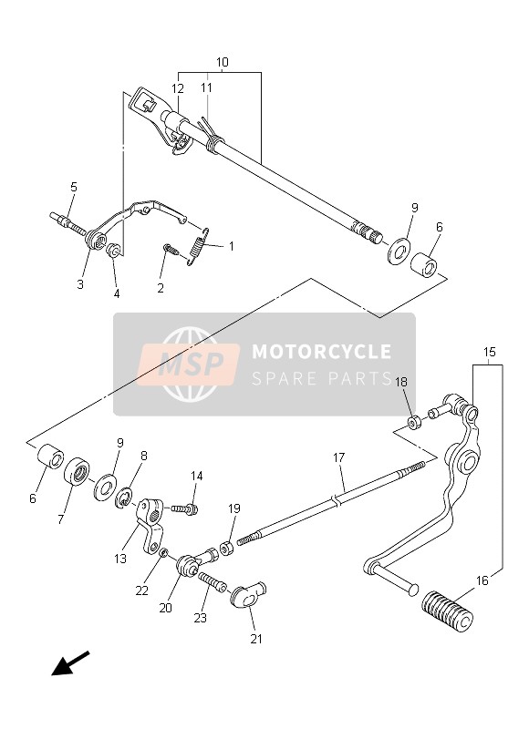 Yamaha FZ8-S 2013 Arbre de changement de vitesse pour un 2013 Yamaha FZ8-S