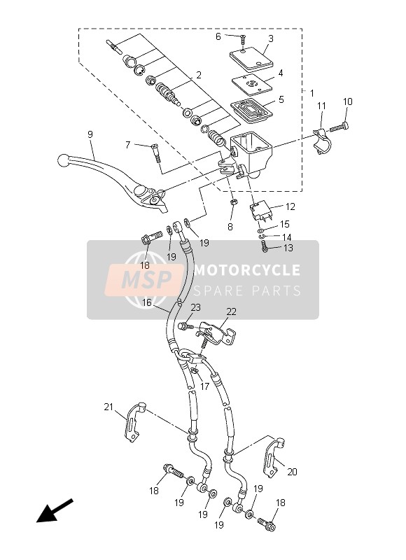 Yamaha FZ8-S 2013 Cilindro maestro delantero para un 2013 Yamaha FZ8-S