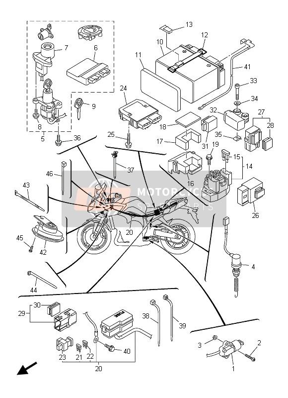 Yamaha FZ8-S 2013 Electrical 2 for a 2013 Yamaha FZ8-S